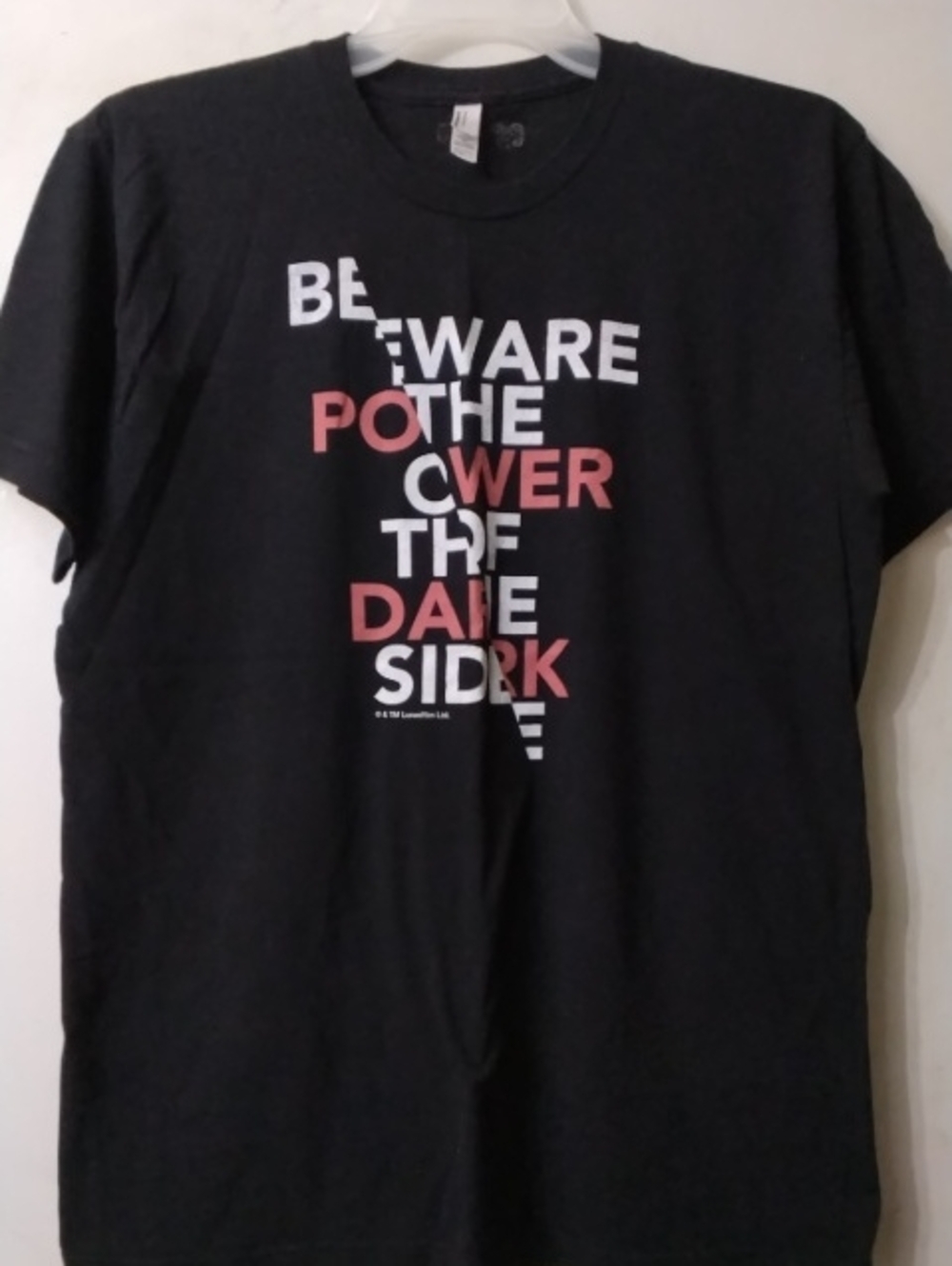 Star Wars Black Graphic Tee with Red & White Typographic Print Men's Sz Large